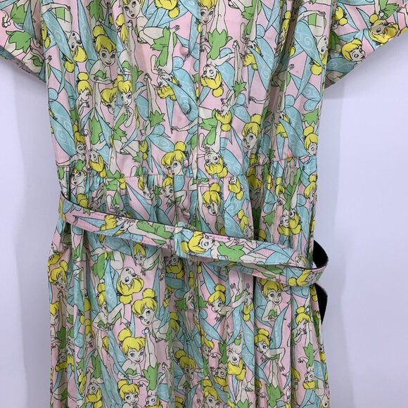 Torrid Disney Dress Peter Pan Tinkerbell Swing Button Belted NWT - Picture 7 of 14